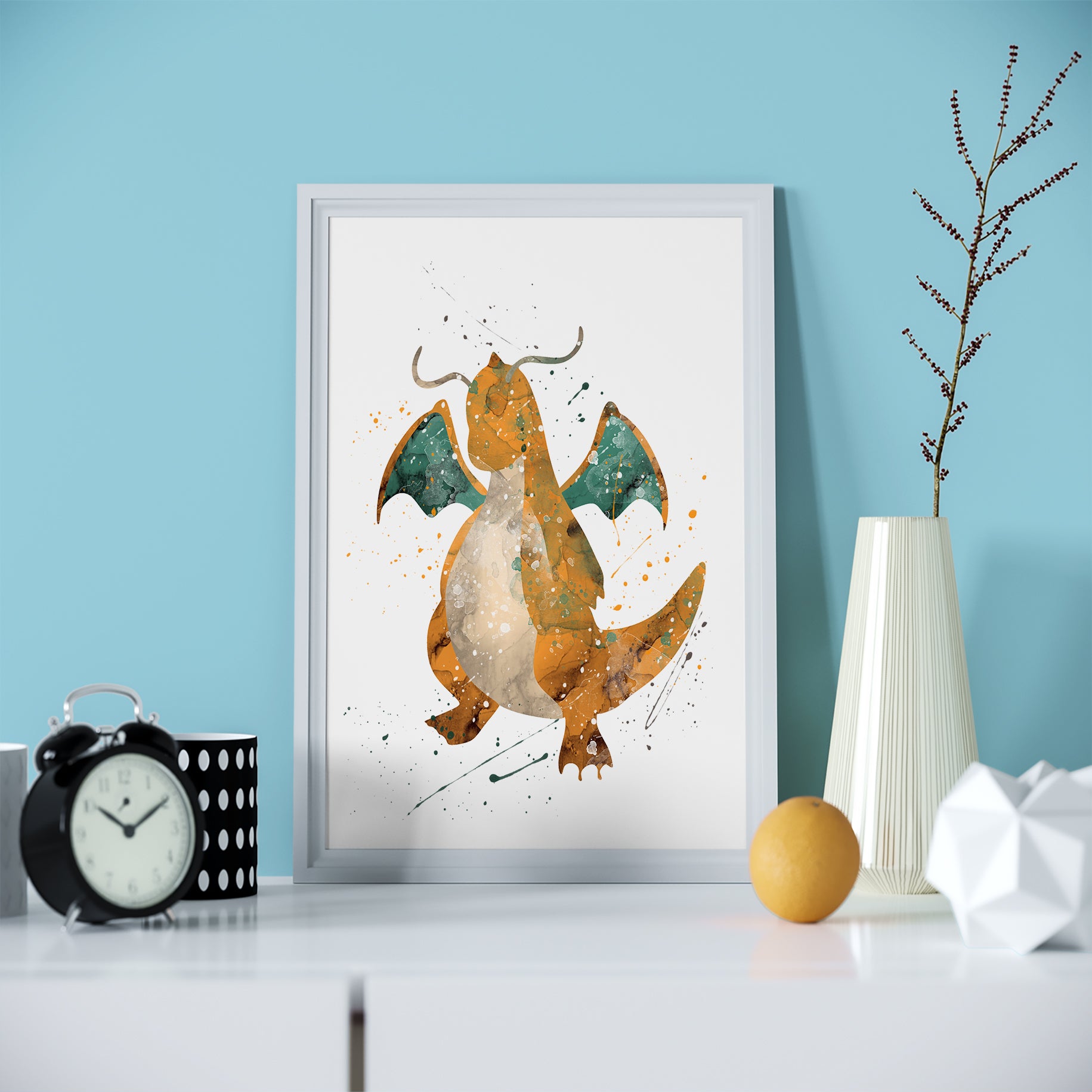 A4 A3 Mega Charizard X Print Digital Art 