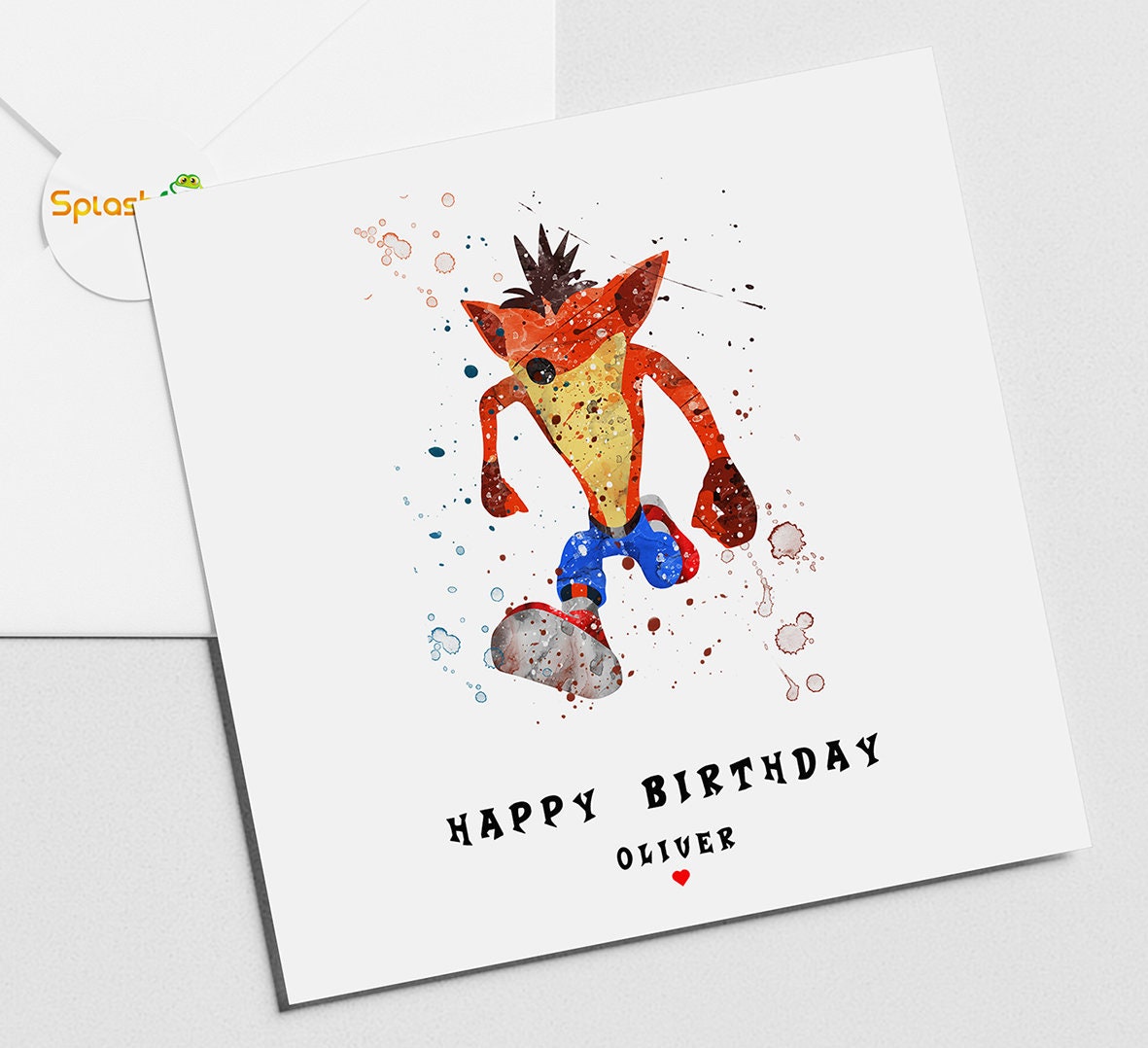 Crash Bandicoot Card | Crash Bandicoot Birthday Card | Playstation Game |  Computer Game | Gaming Cards | PS4 | Funny Cards | Video Game Art