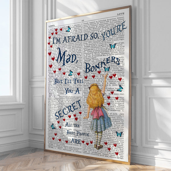 Alice in Wonderland - Dictionary Art Print