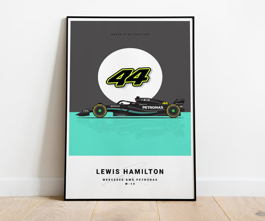 Lewis Hamilton 2023 Mercedes Print Poster Artwork Gift