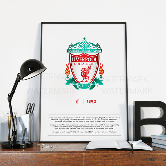 Liverpool Print Poster Gift Idea. Framed Print.