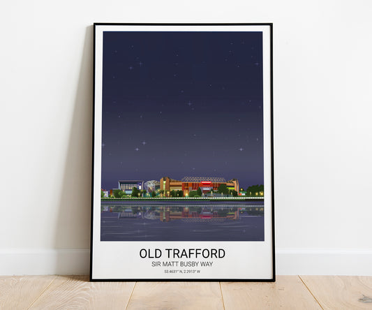 Manchester United Old Trafford Print Poster Artwork Gift Idea