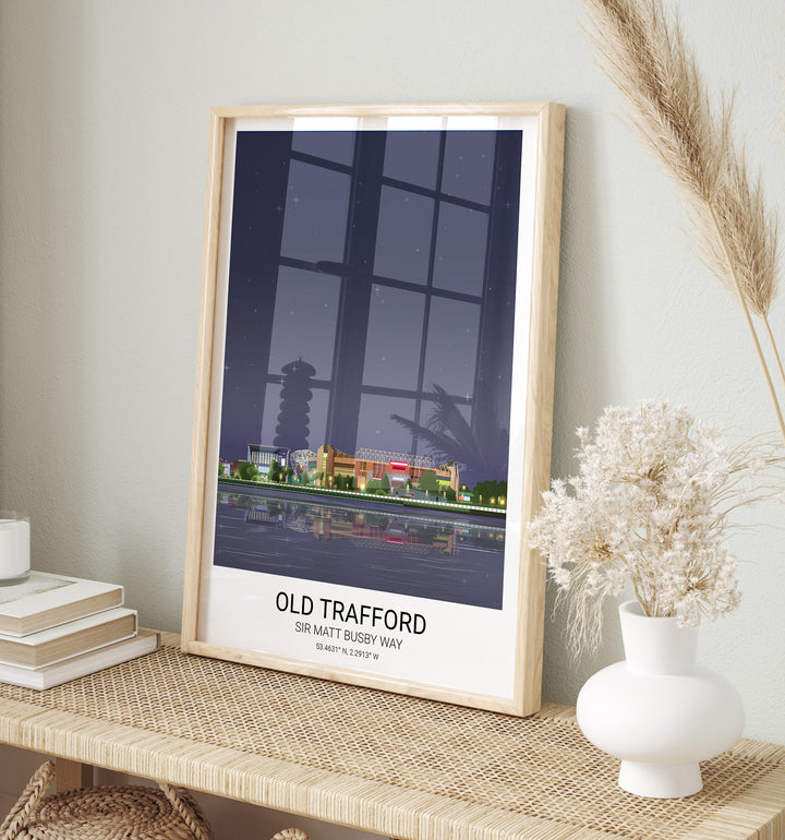 Manchester United Old Trafford Print Poster Artwork Gift Idea