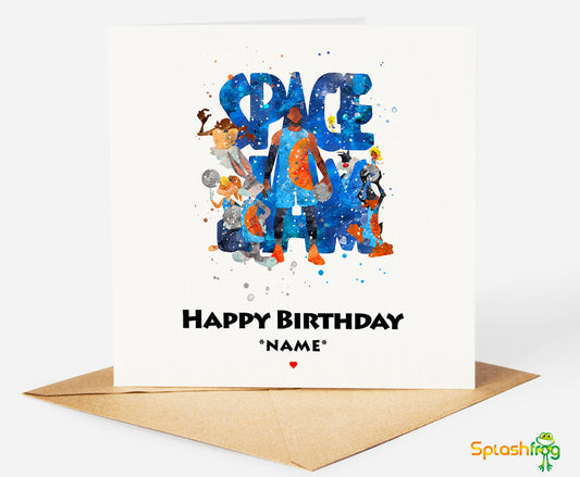Space Jam Personalised Birthday Card