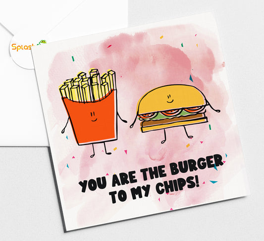 Burger and Chips - Birthday Card #383