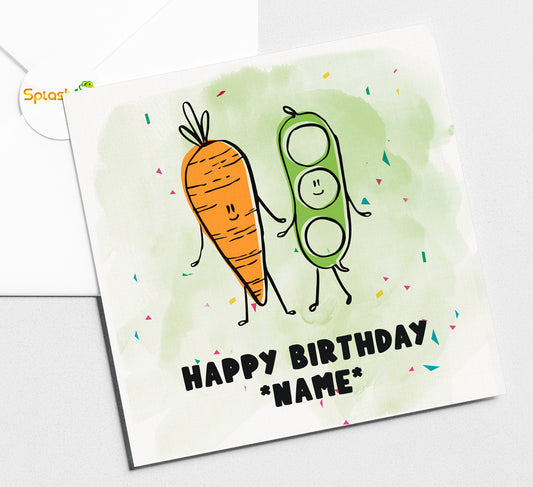 Carrot and Peas - Birthday Card #384