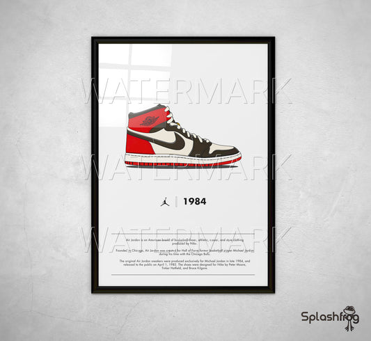 Origins of Air Jordan Trainer Print, Poster, Framed and on Canvas!