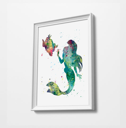 The Little Mermaid - Watercolor Art Print