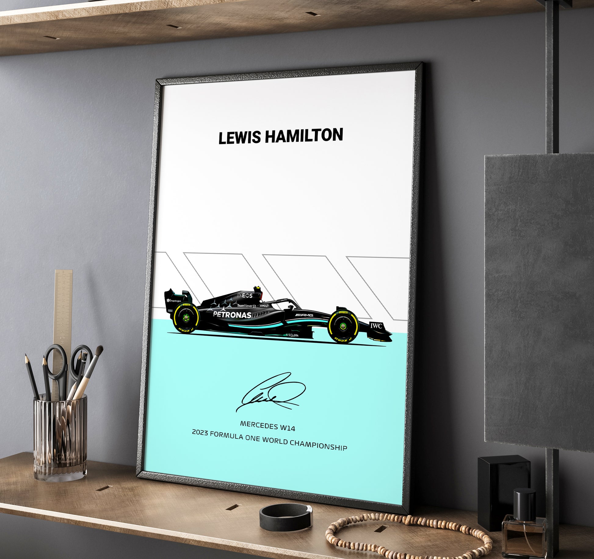 Lewis Hamilton 2023 Mercedes Print Poster