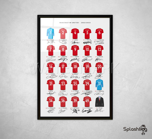 Manchester United Kits Squad Print Photo 2022/2023 by Splashfrog