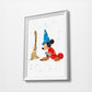 Mickey Mouse Fantasia Watercolor Art Print