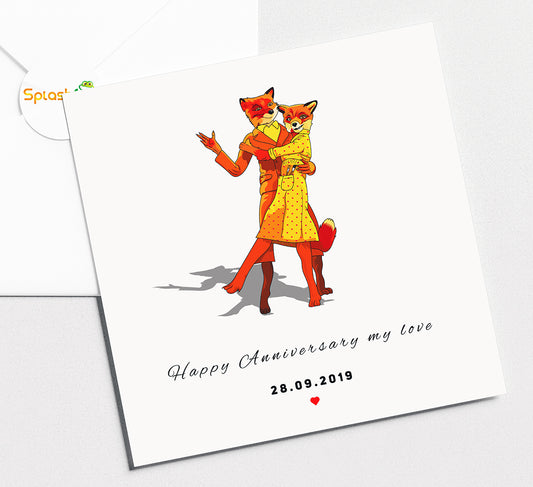 Fantastic Mr Fox Anniversary Card Fully Personalised