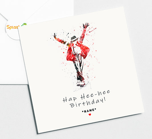 Michael Jackson Birthday Card, Fully personalised card.