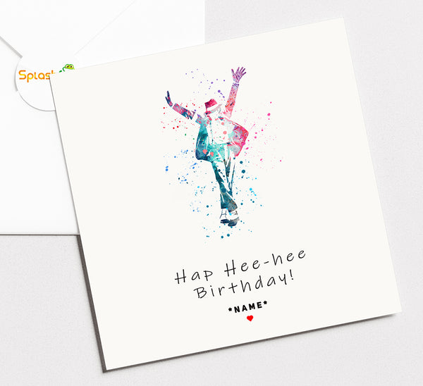 Michael Jackson Birthday Card, Fully personalised card by Splashfrog