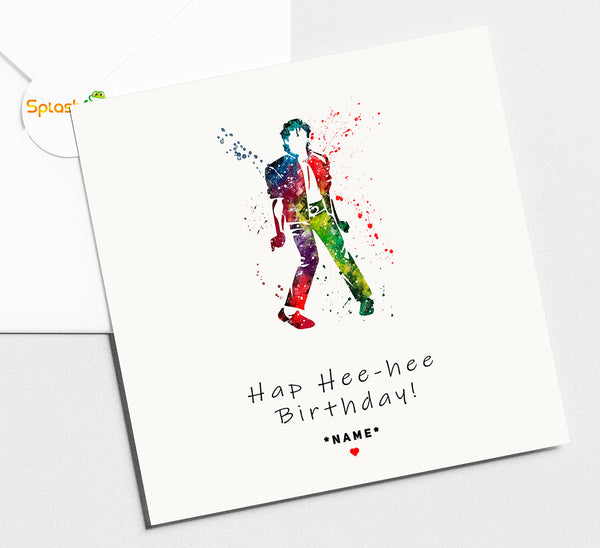 Michael Jackson Birthday Card, Fully personalised card by Splashfrog