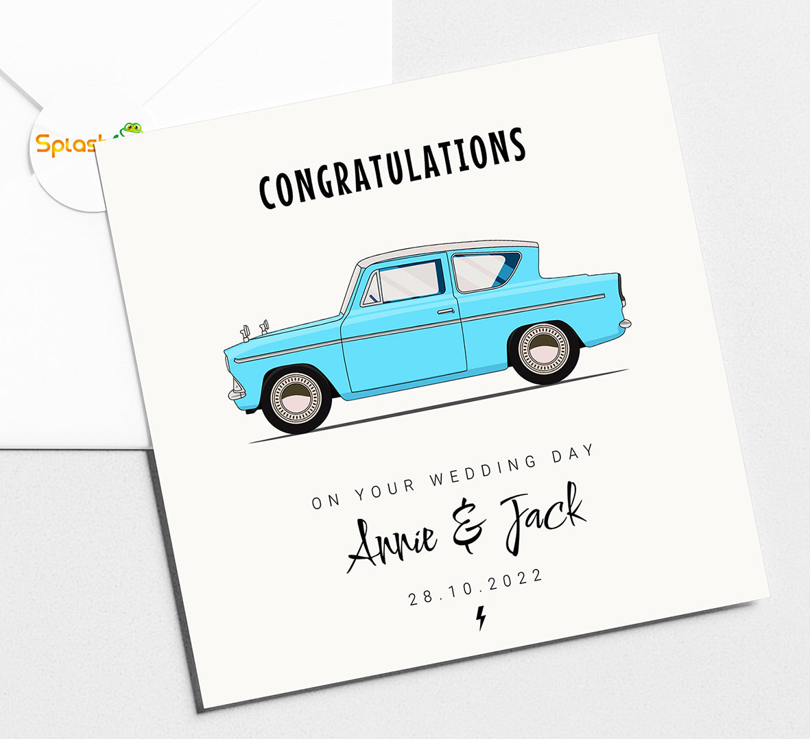 Harry Potter Ford Anglia Wedding Card