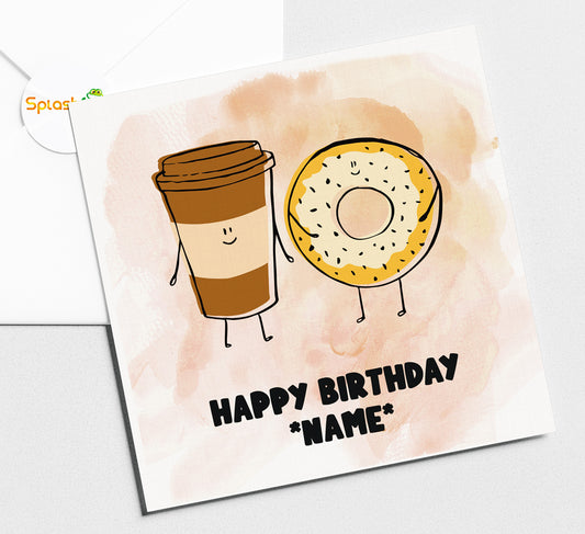 Coffee & Donut - Birthday Card #381