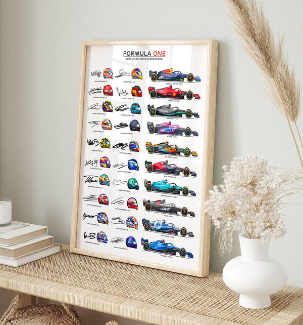 2023 Formula One Drivers and Helmet print