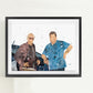Larry + Jeff | Minimalist Watercolor Art Print Poster Gift Idea For Him Or Her | Tv Comedy