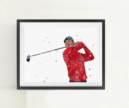 Minimalist Golf | Watercolor Art Print Poster Gift Idea For Him Or Her | Golf