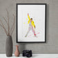 Freddie Minimalist Watercolor Art Print Poster Gift Idea For Him Or Her Music Poster