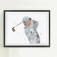 Rory  | Minimalist Watercolor Art Print Poster Gift Idea For Him Or Her | Golf