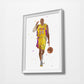 Minimalist Watercolor Art Print Poster Gift Idea For Him Or Her | Basketball Print Poster Art