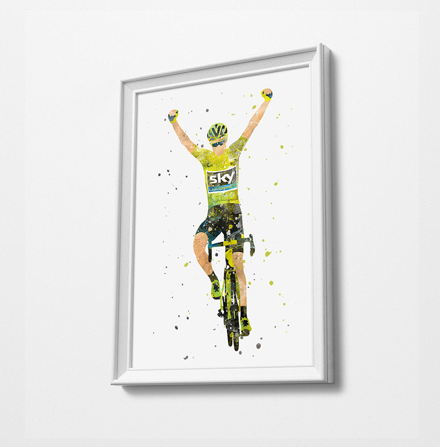 Froome | Minimalist Watercolor Art Print Poster Gift Idea For Him Or Her | Football | Cycling