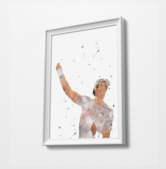 Andy| Minimalist Watercolor Art Print Poster Gift Idea For Him Or Her | Tennis