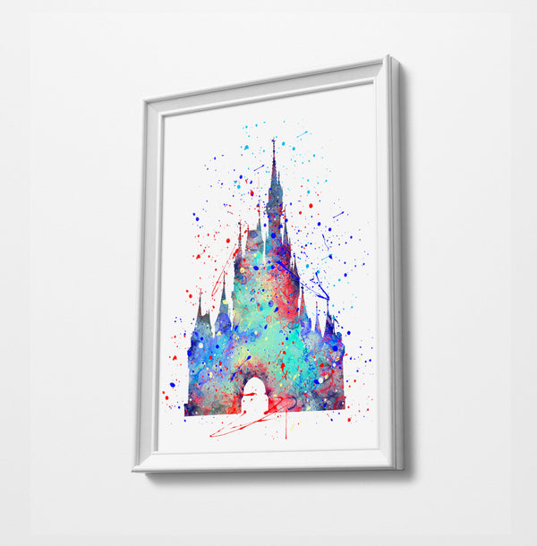 Castle | Minimalist Watercolor Art Print Poster Gift Idea For Him Or Her |