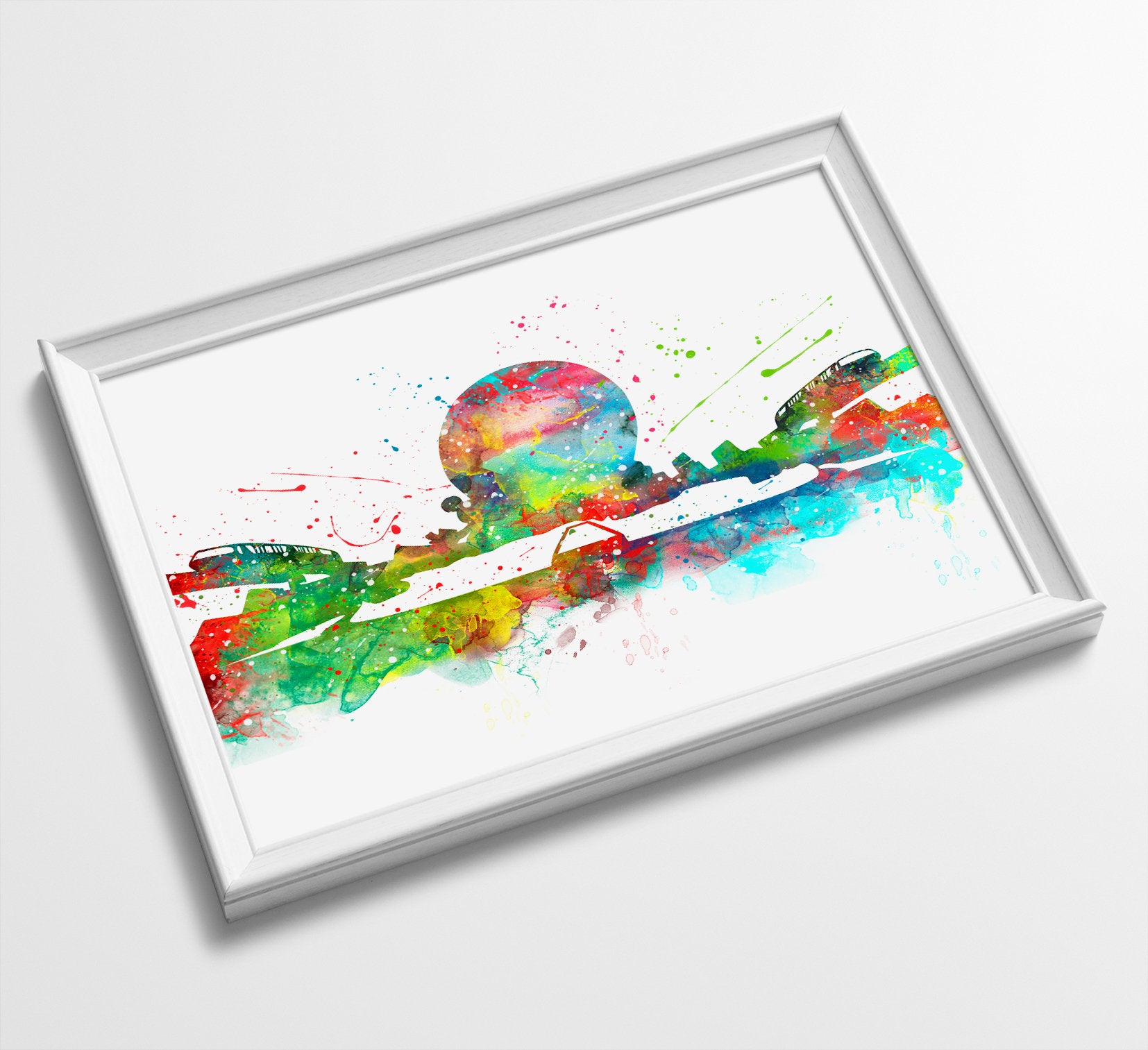 Epcot Disneyland | Minimalist Watercolor Art Print Poster Gift Idea For Him Or Her |