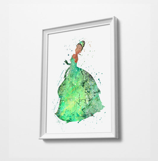 The Princess and the Frog | Princess Prints | Minimalist Watercolor Art Print Poster Gift Idea For Him Or Her | Nursery Art |