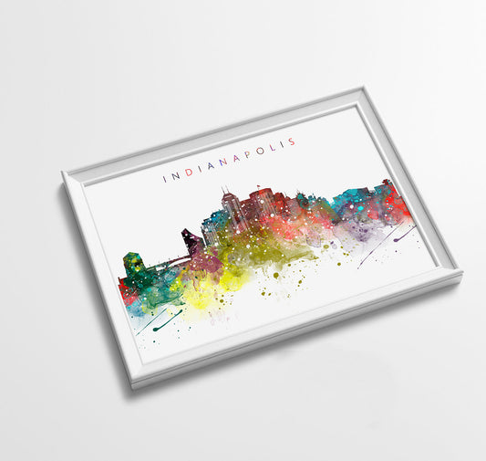 Indianapolis Skyline Art Print  | Minimalist Watercolor Art Print Poster Gift Idea For Him Or Her | Wall Art | City Skyline | City Prints