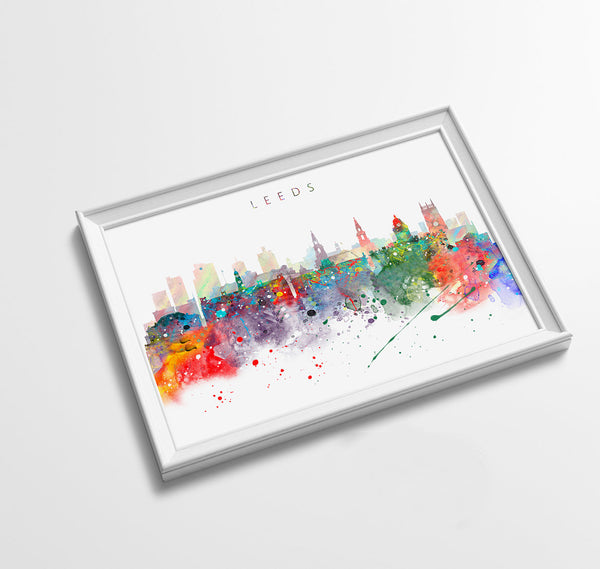 Leeds Skyline Art Print  | Minimalist Watercolor Art Print Poster Gift Idea For Him Or Her | Wall Art | City Skyline | City Prints