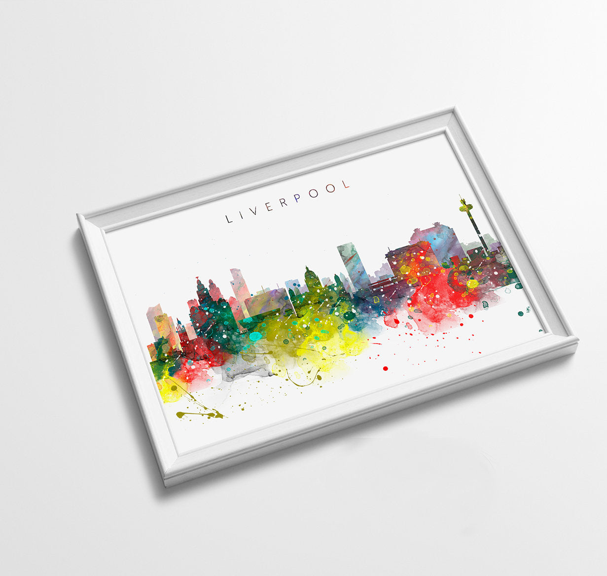 Liverpool Skyline Art Print  | Minimalist Watercolor Art Print Poster Gift Idea For Him Or Her | Wall Art | City Skyline | City Prints
