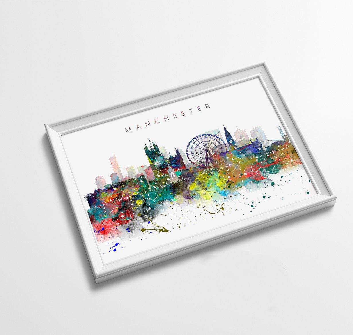 Manchester Skyline Art Print  | Minimalist Watercolor Art Print Poster Gift Idea For Him Or Her | Wall Art | City Skyline | City Prints