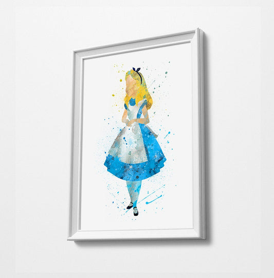 Alice in Wonderland Disney Princess Prints | Minimalist Watercolor Art Print Poster Gift Idea For Him Or Her | Nursery Art |
