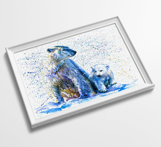 Polar Bear Animal Minimalist Watercolor Art Print Poster Gift Idea For Him Or Her Music Poster