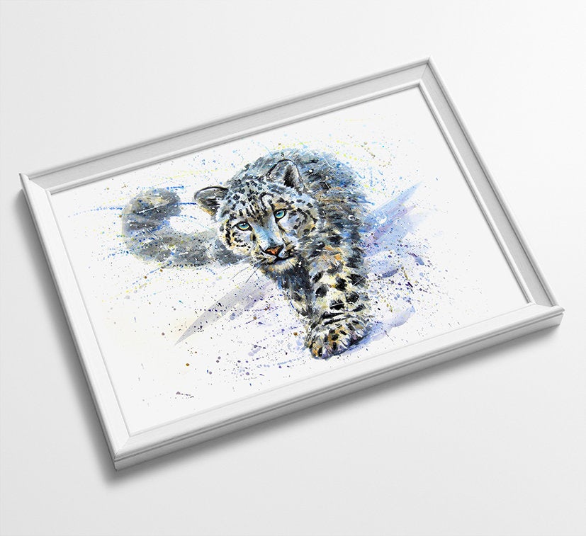 BIG CAT Animal Minimalist Watercolor Art Print Poster Gift Idea For Him Or Her Music Poster