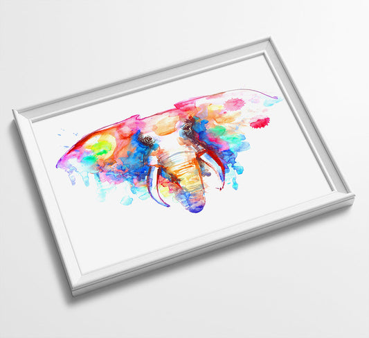 ELEPHANT Animal Minimalist Watercolor Art Print Poster Gift Idea For Him Or Her Music Poster