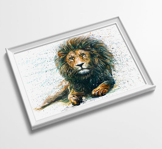 LION Animal Minimalist Watercolor Art Print Poster Gift Idea For Him Or Her Music Poster