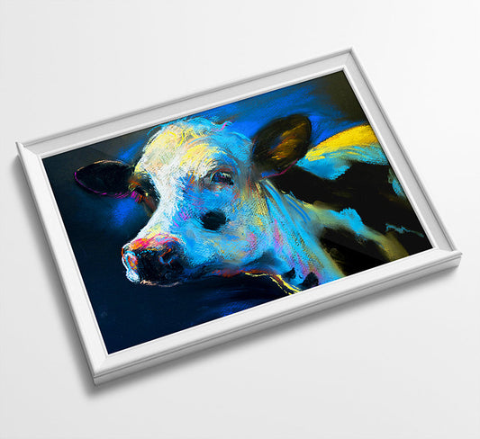 Cow Animal Minimalist Watercolor Art Print Poster Gift Idea For Him Or Her Music Poster