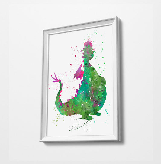 Pete&#39;s Dragon | Minimalist Watercolor Art Print Poster Gift Idea For Him Or Her | Nursery Art |