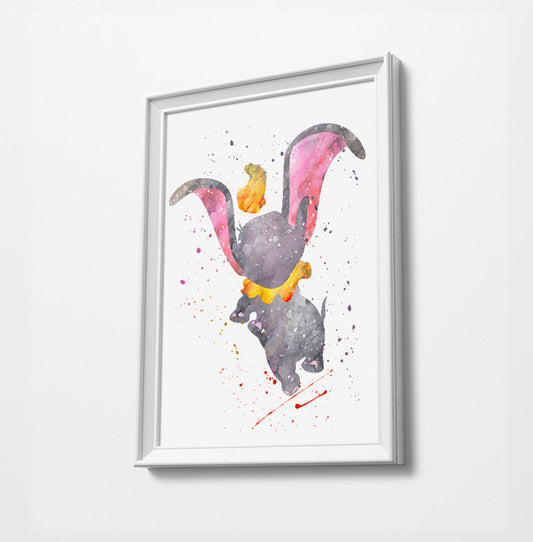 Dumbo | Minimalist Watercolor Art Print Poster Gift Idea For Him Or Her | Nursery Art |