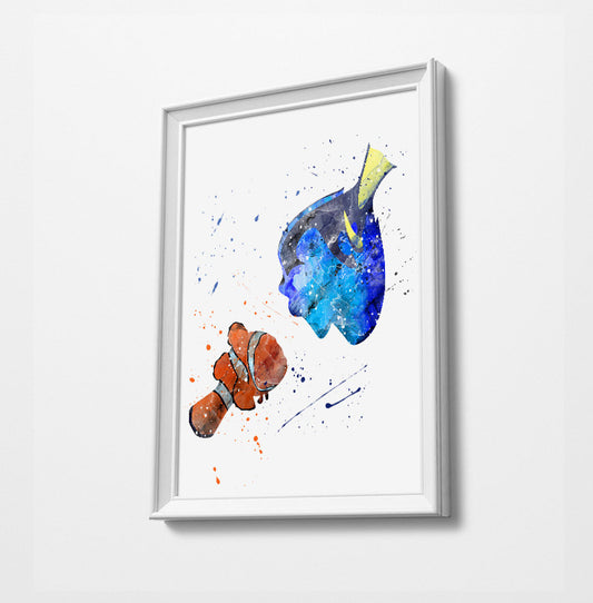 Nemo | Minimalist Watercolor Art Print Poster Gift Idea For Him Or Her | Nursery Art |