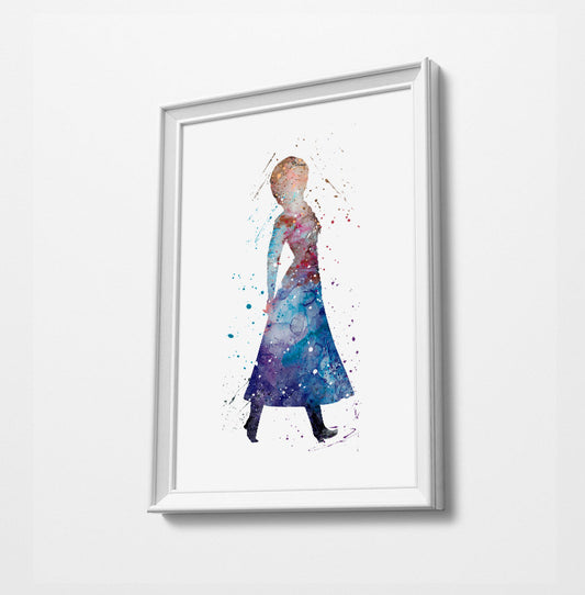 Anna Frozen | Minimalist Watercolor Art Print Poster Gift Idea For Him Or Her |