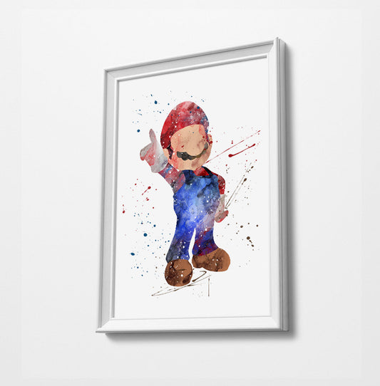 Minimalist Watercolor Art Print Poster Gift Idea For Him Or Her | Gaming Print Artwork |