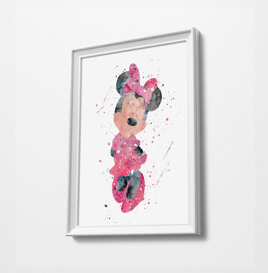 Minnie | Minimalist Watercolor Art Print Poster Gift Idea For Him Or Her | Nursery Art | Gift for Baby |