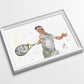 Roger  | Minimalist Watercolor Art Print Poster Gift Idea For Him Or Her | Tennis Artwork