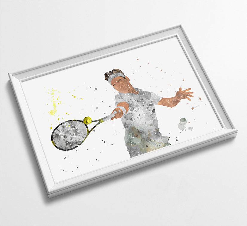 Roger  | Minimalist Watercolor Art Print Poster Gift Idea For Him Or Her | Tennis Artwork